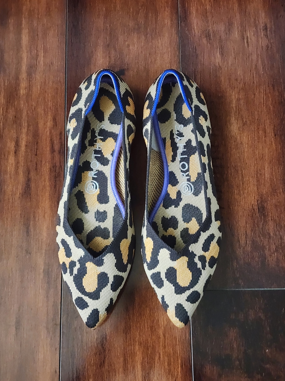 Rothy's The Point Leopard Print Knit Flats Women's W9 / US 9 EU 40 - Picture 3 of 8
